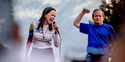 Opoziția din Venezuela María Corina Machado și Juan Pablo Guanipa FOTO @richardhblanco jfif