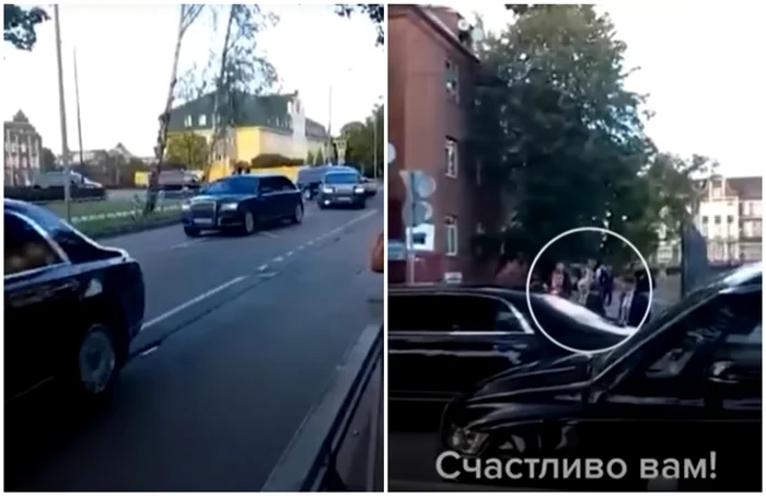 Putin a oprit în Kaliningrad ca să discute câteva secunde cu oamenii FOTO Captură video