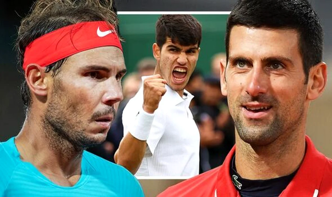 Nadal (stânga) și Djokovici (dreapta) au încheiat anul 2022 după liderul mondial, spaniolul Alcaraz.
