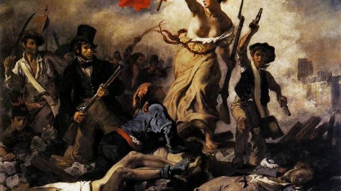O femeie a mâzgălit cu markerul celebrul tablou al lui Delacroix jpeg