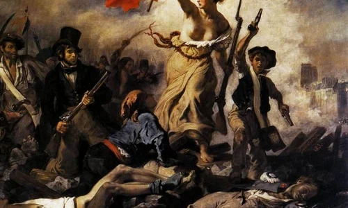 O femeie a mâzgălit cu markerul celebrul tablou al lui Delacroix jpeg