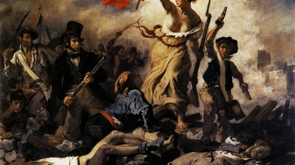 O femeie a mâzgălit cu markerul celebrul tablou al lui Delacroix jpeg