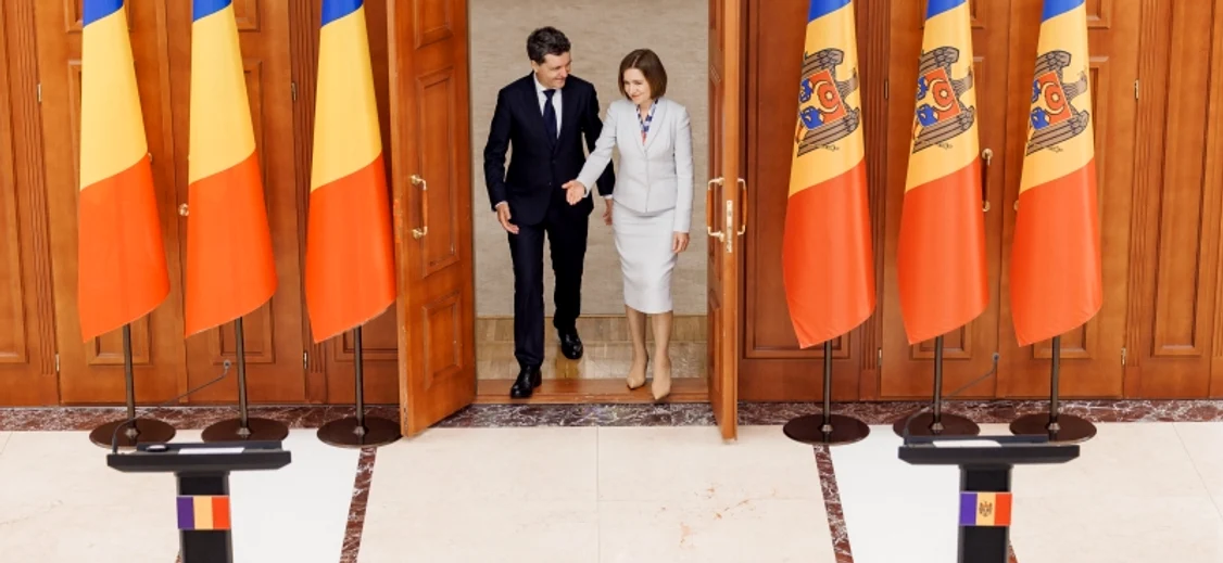 Maia Sandu și Nicușor Dan au discutat, apoi au susținut o conferință de presă. FOTO: Presedinte.md