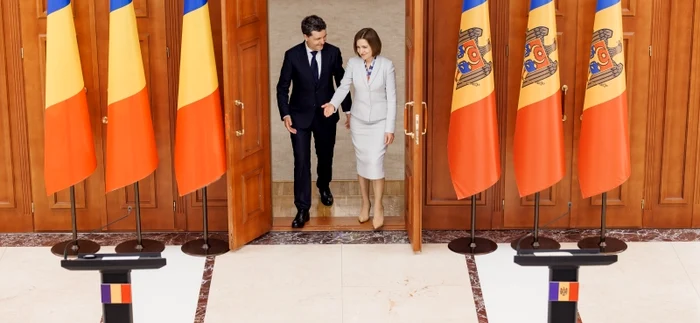 Maia Sandu și Nicușor Dan au discutat, apoi au susținut o conferință de presă. FOTO: Presedinte.md