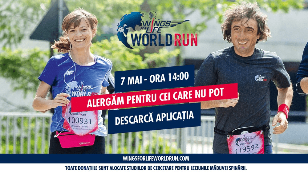 Aleargă pentru cei care nu pot, pe 7 mai, la „Wings For Life World Run” 