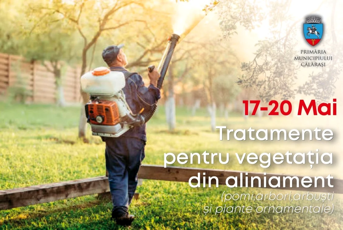 Tratamentele pentru vegetaţia din oraşul d epe malul Borcei FOTO Facebook/PMC