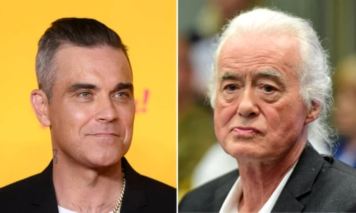 robbie williams jimmy page foto REX/PA