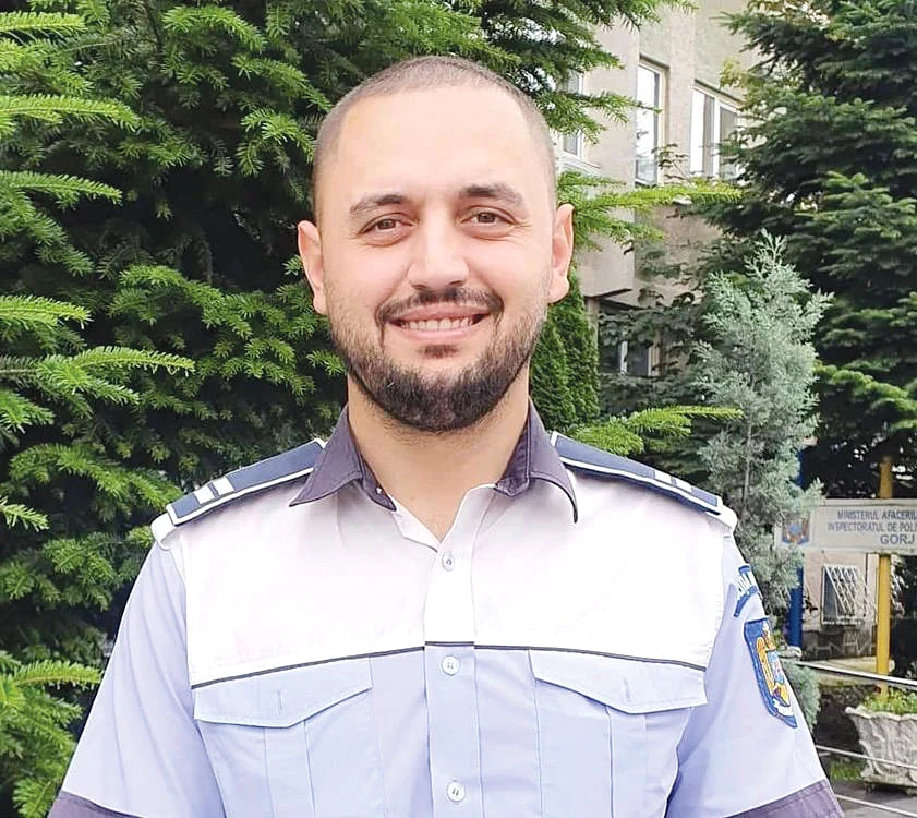Poliţistul erou  lucrează la Târgu Jiu. FOTO: MAI