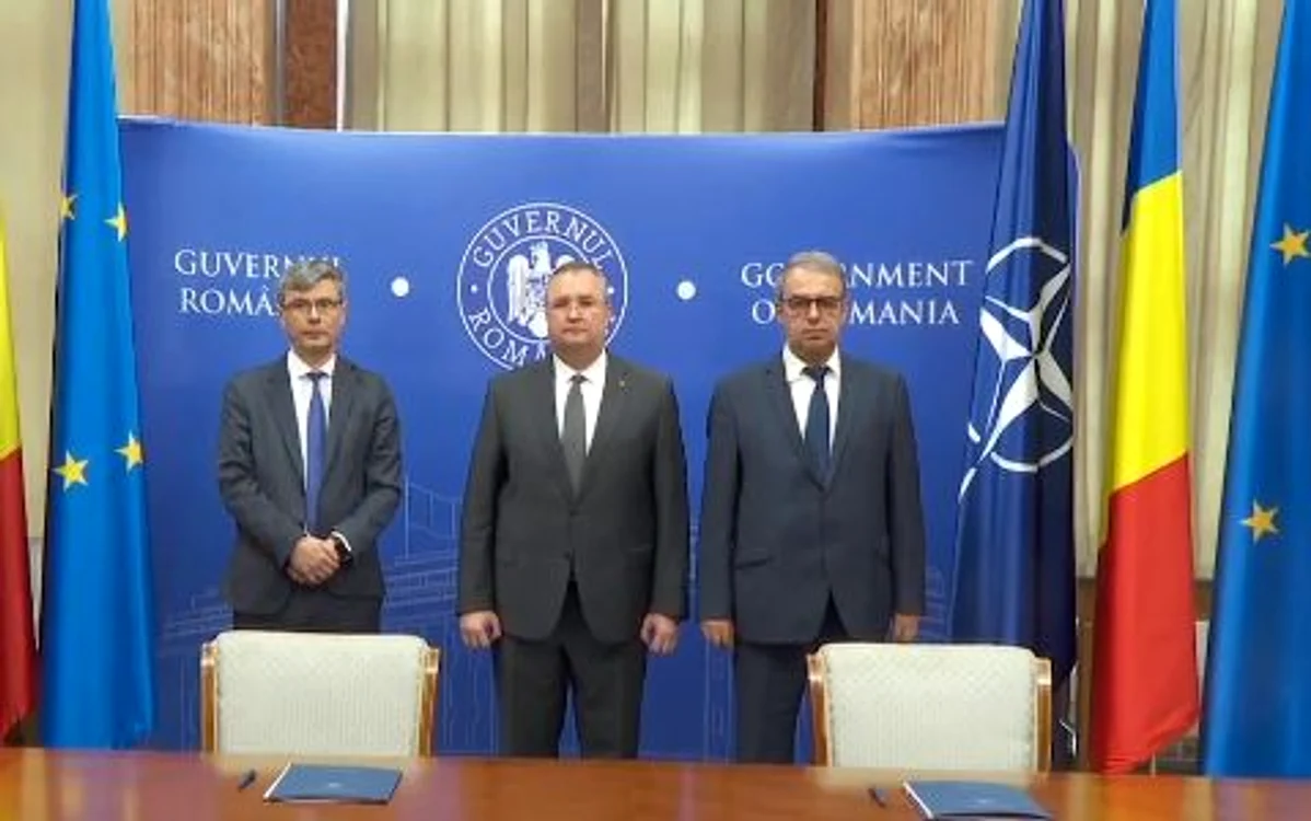 Ministrul Virgil Popescu, premierul Nicolae Ciucă și primarul Vergil Chițac FOTO: Min. Energiei