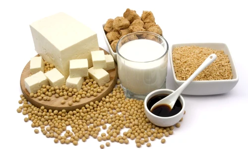 Soy products isolated on white jpeg