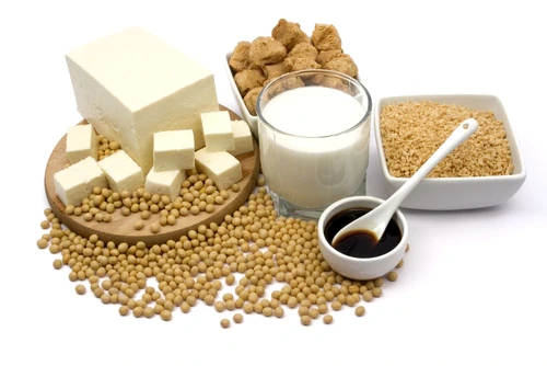 Soy products isolated on white jpeg