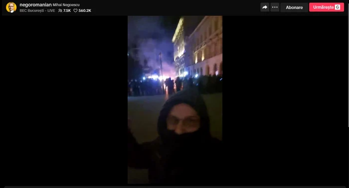 Și Mihai-Bogdan Negoescu (AUR) a aluat parte la protest. FOTO captură TikTok