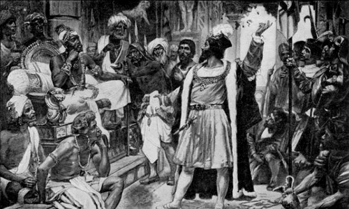Vasco Da Gama meting the King Zamorin of Calicut Kozhikode after landing at Kappad Beach in Calicut Kozhikode  jpg jpeg