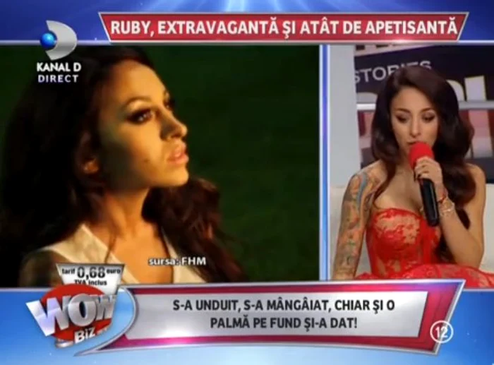 Ruby a pozat sexy şi pentru revista FHM (captură: Kanal D)