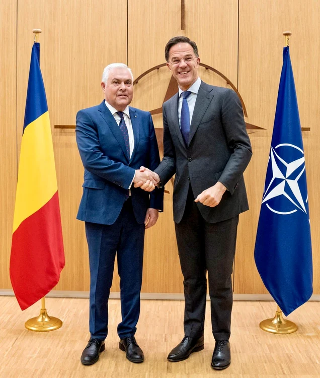 Ministrul Apărării, Angel Tîlvăr și secretarul general al NATO, Mark Rutte. FOTO: X