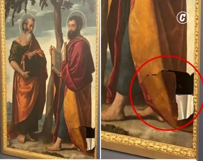 Tabloul care s-a crăpat într-o margine Foto: Instagram/ Corriere