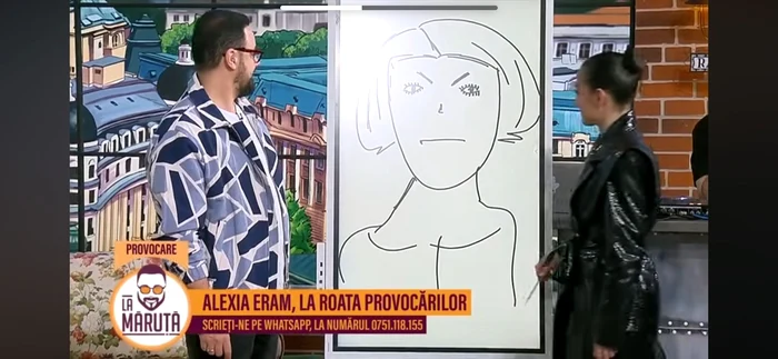 Alexia Eram a desenat-o pe Andreea Esca în direct la Măruță: Foto: captură video Youtube