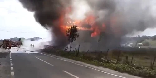 incendiu Ferma musceleană La Lițoi FOTO CAPTURĂ DE ECRAN FACEBOOK  ISU ARGES jpg