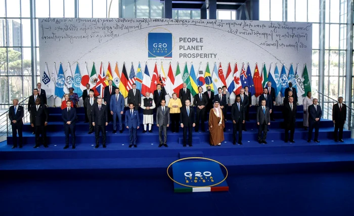 Foto: EPA-EFE / Poza de grup a liderilor G20 la întâlnirea de la Roma, din 30-31 octombrie 2021.