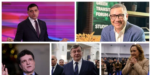 Colaj Candidati alegeri 2025  Crin Antonescu Victor Ponta George Simion Nicusor Dan si Elena Lasconi Foto Inquam Photos