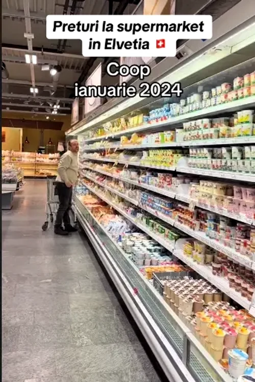 Românca a filmat prețurile la produse într-un supermarket din Elveția FOTO captură video