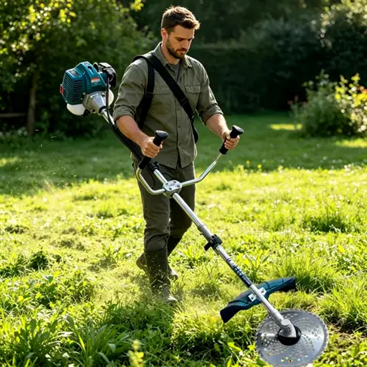 Motocoasă pentru tuns iarbă, gazon în acțiune Foto Temu jpg
