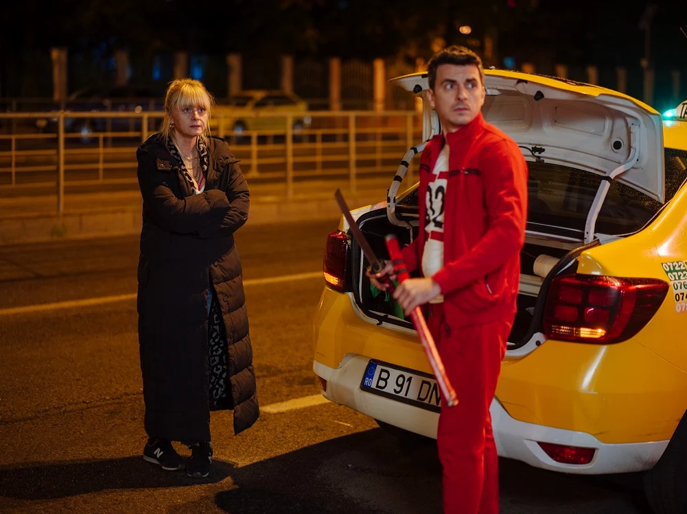 Maria Popistașu și Alexandru Ion joacă în comedia „Taximetriști”. FOTO: Adrian Bulboacă