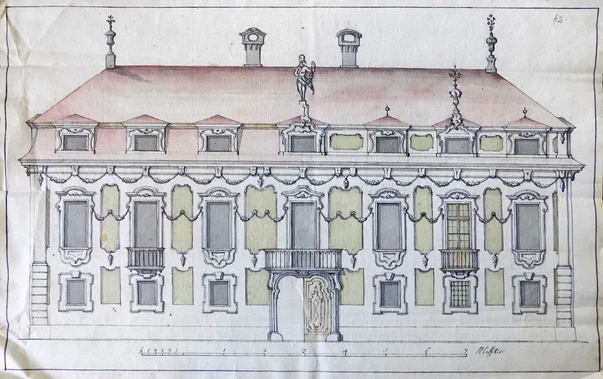 Reședința de vară din Sibiu, sec. XVIII, schiță (© Direcția Județeană a Arhivelor Naționale – Sibiu)