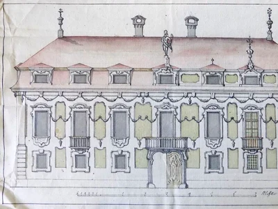 Reședința de vară din Sibiu, sec. XVIII, schiță (© Direcția Județeană a Arhivelor Naționale – Sibiu)