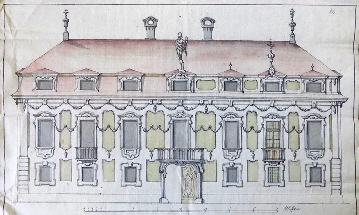 Reședința de vară din Sibiu, sec. XVIII, schiță (© Direcția Județeană a Arhivelor Naționale – Sibiu)