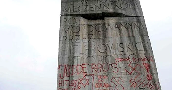 Monumentele Holocaustului, măzgălite cu graffiti la o tabără de concentrare din Polonia