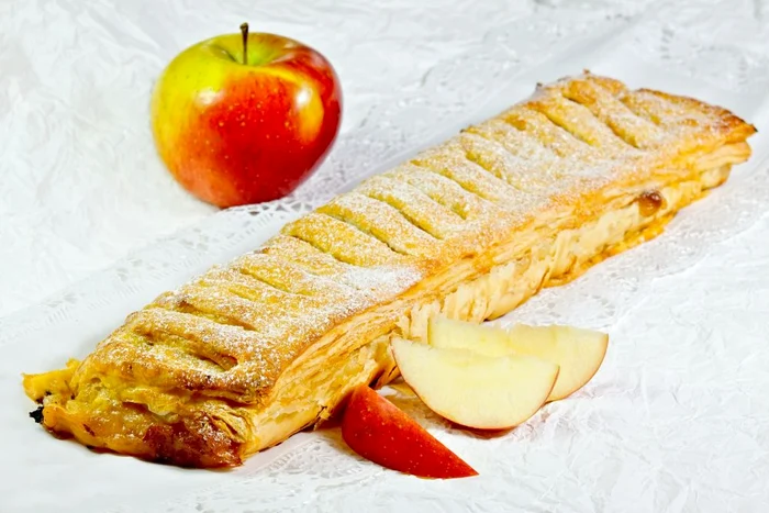 Apple Strudel Isolated on a White Background jpeg