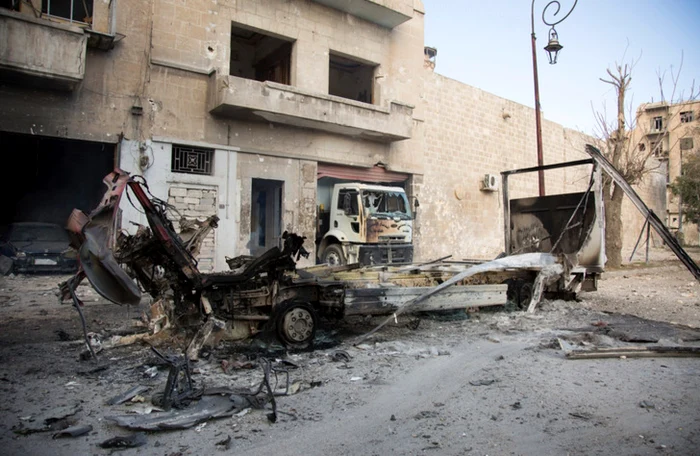 Atac asupra Castilor Albe din Alep FOTO Karam al-Masri FOTO AFP