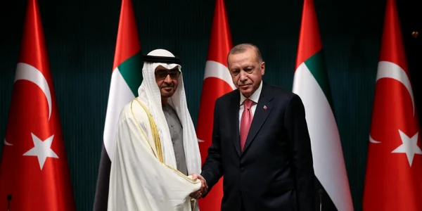 Seicul Mohammed bin Zayed Al Nahyan primit de Recep Tayyip Erdogan FOTO EPA-EFE