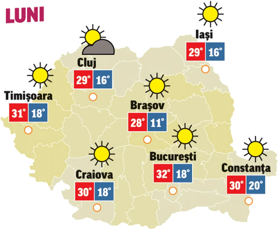 Prognoza meteo 3 august anunță că vremea se încălzește în toată țara
