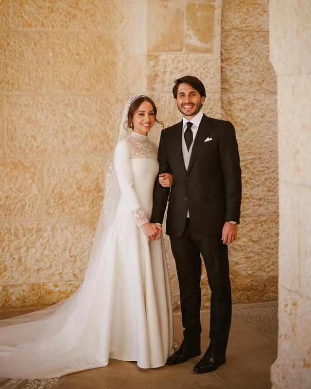 Printesa Iman a Iordaniei la nunta ei cu Jameel Thermiotis. FOTO: Casa Regală hașemită