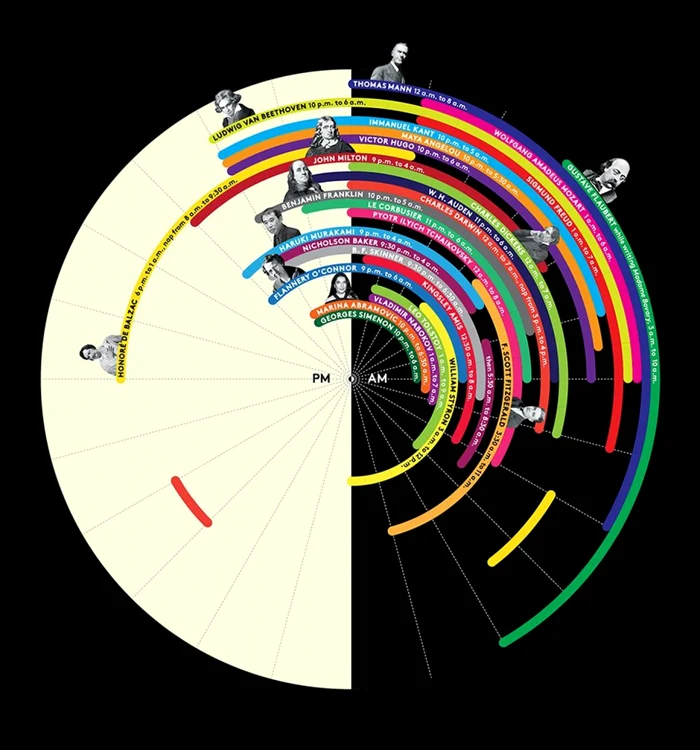 Infografie somnul geniilor FOTO New York Magazine