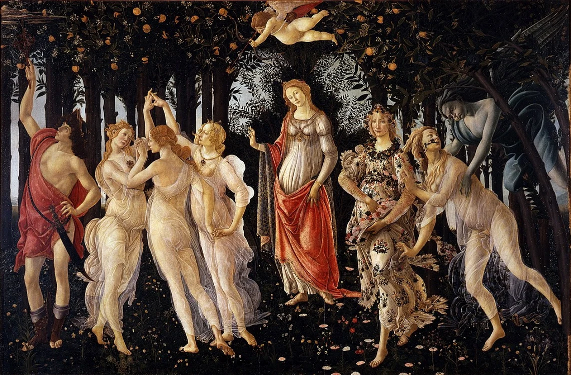 Primavera, una dintre cele mai cunoscute picturi ale lui Botticelli