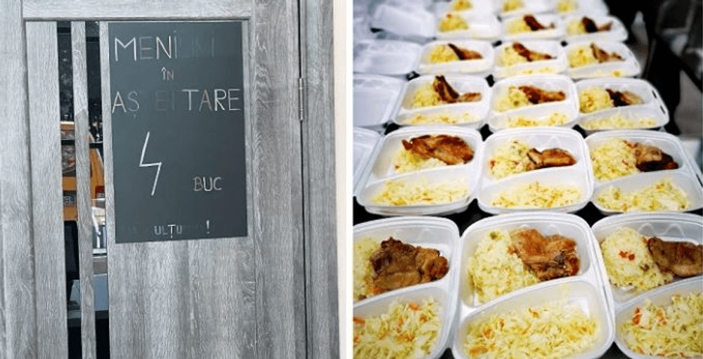 Meniuri în așteptare la un restaurant din Bacău. Clienții plătesc, nevoiașii mănăncă