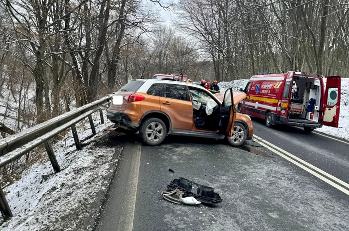 În accident au fost implicate cinci mașini FOTO: ISU Sibiu