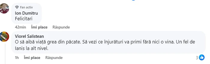 Mesaj de pe contul de Facebook al Rapidului FOTO Captură foto