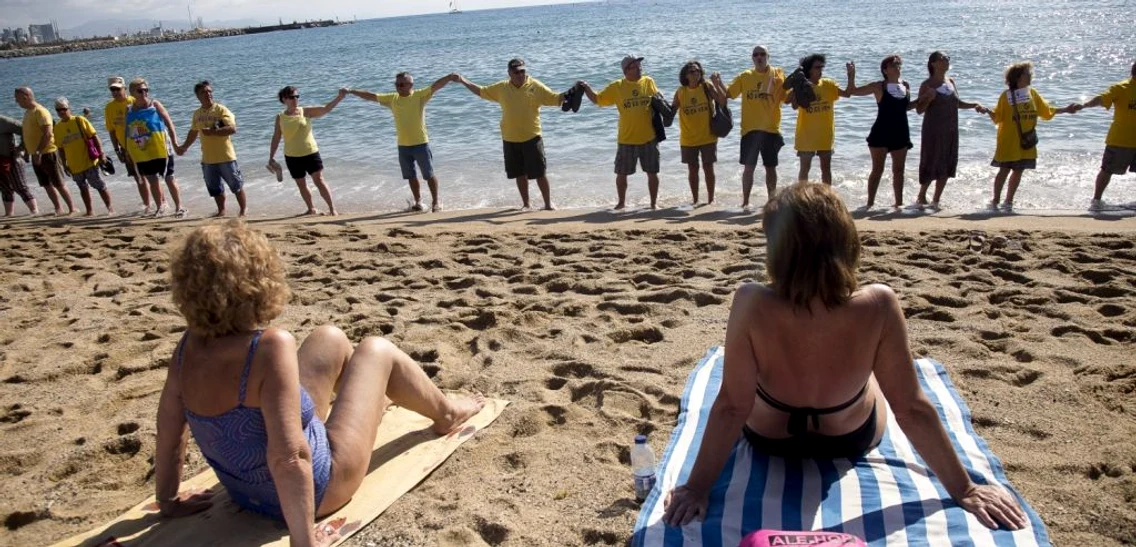 Turismofobia - proteste turisti Spania - Barcelona FOTO Mediafax/ Anadolu Agency