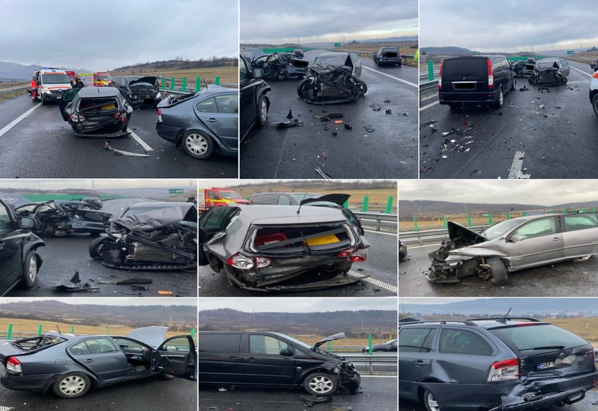După un accident cu șase victime pe DN1, carambol pe Autostrada A1 Sibiu - Pitești cu alți patru răniți