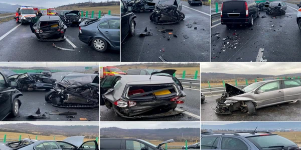Carambol cu șase mașini pe autostrada A1 Sibiu Pitești la Boița Colaj