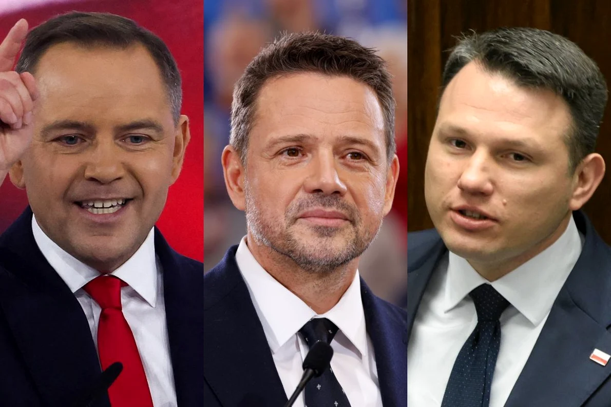 Karol Nawrocki Rafal Trzaskowski Slawomir Mentze jpg