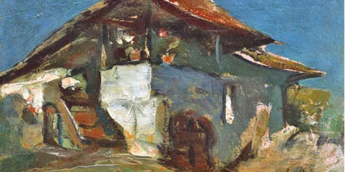 „Casă la Câmpulung“, pictură în ulei 17x25 cm, intrată în licitaţie cu o evaluare de 7.000 de euro şi adjudecată cu 13.000