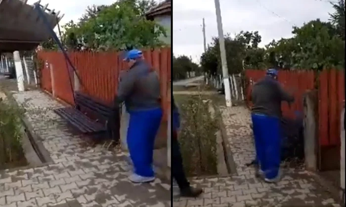 Oamenii primăriei au venit să ridice banca - captură video