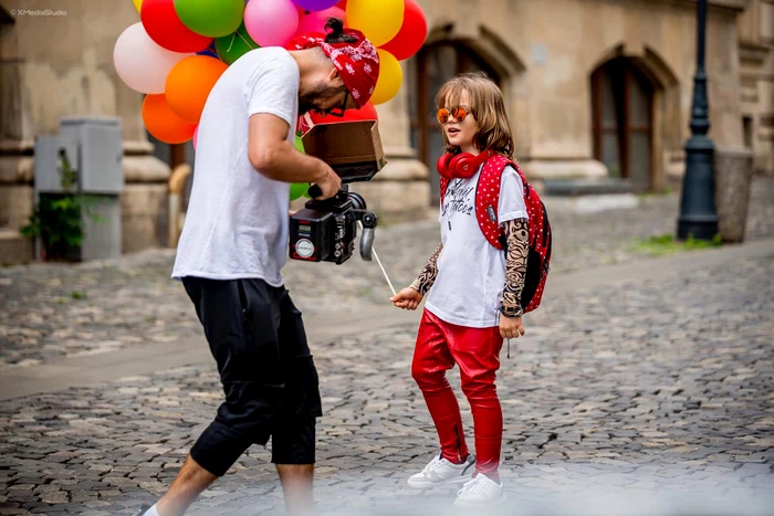 David Dobrincu și Alex Ceaușu, la filmări