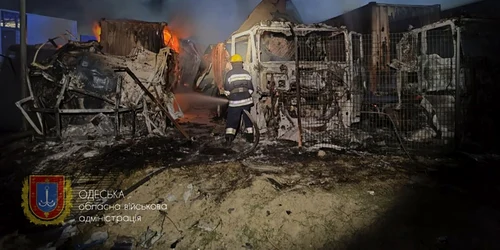 Un nou atac cu drone iraniene a avut loc asupra porturilor ucrainene de pe Dunăre FOTO EPA-EFE