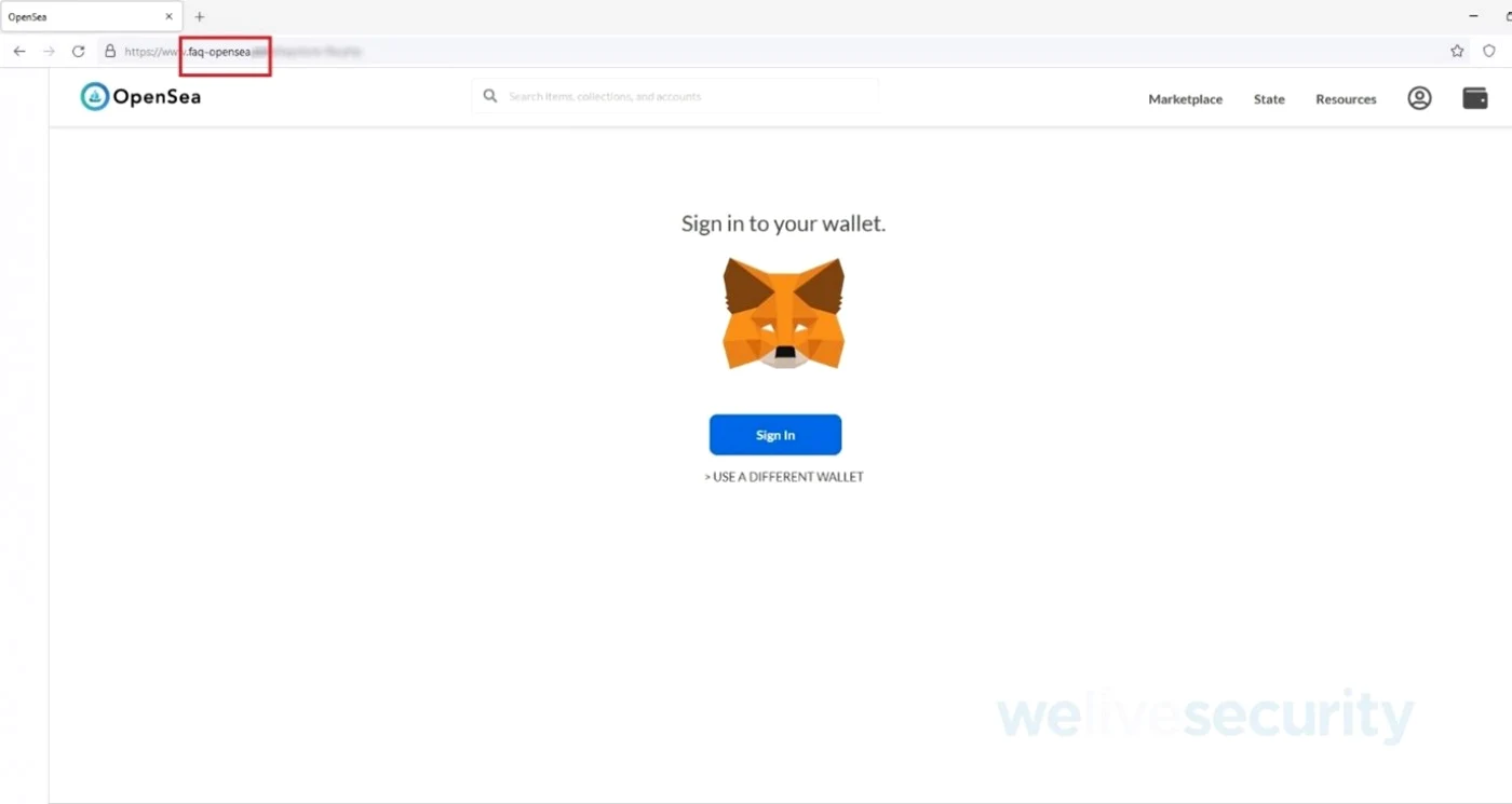 Site web fals OpenSea